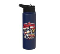 Band Mom Will Cheer Way Too Loud Funny Marching Band Mother Stainless Steel Insulated Water Bottle