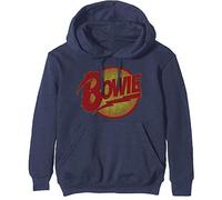 Band Monkey David Bowie Unisex Pullover Hoodie Vintage Diamond Dogs Logo Navy