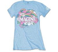 Band Monkey John Lennon Ladies T-Shirt Rainbows, Love & Peace