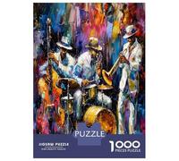 Band Music Color 1000pc Premium Jigsaw Puzzle Vibrant Jazz Performance Puzzle for Adults Thick Cardboard Teen Puzzle Fans 12-18 Logic Skill After-School Party Game Best Gift for Puzzle Lovers 70x50cm/
