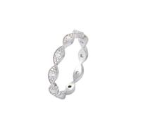 Band Ring, The Promise Ring Infinity with Diamond 18K White Gold Size M 1/2 Woman Gifts Unique