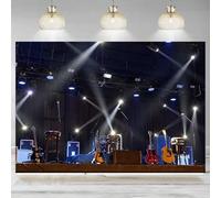 Band Stage Backdrop Spotlight Nightclub Show Rock Guitar Singing Performance Bar Photography Background Photo Banner 210X150cm