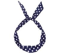 Band Tartan Wed Retro Rockabilly Wire Scarf Dot Headband Hair Band Paisley Headband Hair Band Boys (Navy, One Size)