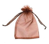 Band transparent transparent hard jewelry bag Wedding holiday gifts bag Candy bag Brown Organza Drawstring bag 100 sheets