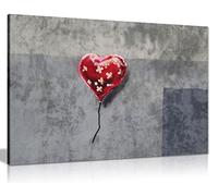 Bandaged Heart Balloon Banksy Canvas Wall Art Picture Print (24X16)