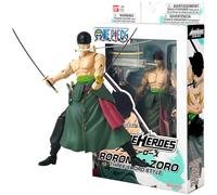 BANDAI Anime Heroes One Piece Figures Roronoa Zoro 3 Swords Style Action Figure | 17cm Articulated Zoro Anime Figure With Extra Accessories One Piece Action Figures Pirate Toys Range