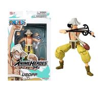BANDAI Anime Heroes Usopp Figure - 17cm Articulated One Piece with Accessories