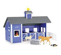 Bandai Breyer Farms Home at the Barn Playset | 10 Piece Playset Wood Stable with 1 Stablemates Horse & Accessories | Plastic Animal Figures Make Great Horse Gifts for Girls and Boys