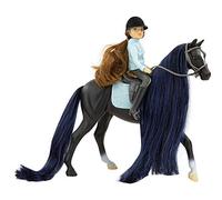 BANDAI Breyer Freedom Series Jet And English Rider Charlotte Horse Model, 15cm 1:12 Scale Jet And English Rider Charlotte Horse Toy, Hand Painted Breyer Horse Toys Collectable Figures