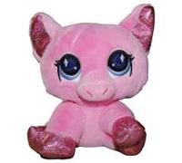 BANDAI Littlest Pet Soft Stuffed Unicorn Doll with Glitter Ears & Big Eyes Pet Dog Pink