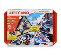 BANDAI - Meccano Construction Case - Construction Set 5-in-1 Vehicles, Robots, Eiffel Tower - 437 Pieces, Tools, Instructions - Activity Kit - Toy from 10 Years - APM20106