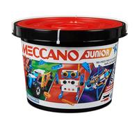 BANDAI - Meccano Junior Barrel 150 Pieces - Construction Set 5 Models, 2 Tools, Instructions, Storage Bucket - Activity Kit Assembly Toys & Vehicles - Toys from 5 Years - APM19103