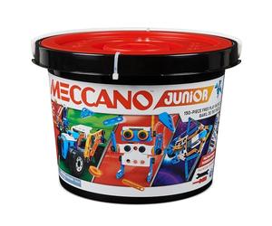 BANDAI - Meccano Junior Barrel 150 Pieces - Construction Set 5 Models, 2 Tools, Instructions, Storage Bucket - Activity Kit Assembly Toys & Vehicles - Toys from 5 Years - APM19103
