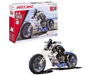 BANDAI - Meccano Motorcycle 5-in-1 Construction Set 5 Models - 174 Pieces, 2 Tools, Instructions - Activity Kit Motorcycle Assembly - Toy from 8 Years - Gift Idea for Collectors - APM20103