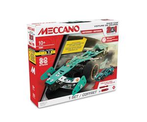 BANDAI - Meccano Racing Car 2-in-1 - Construction Set 2 Models Formula 1-353 Parts, Tools, Instructions - Activity Kit Assembly F1 Cars/Supercar - Toy from 10 Years - APM20108