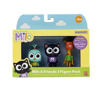 BANDAI Milo Toy Figures for Toddlers - 14cm Milo, Lark and Lofty Kids' Play Action Figures from the Milo Animated Series In Everyday Outfits | Cute Collectable Small Figures Toys for Girls and Boys