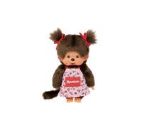 BANDAI - Monchhichi - Monchhichi Plush with Flower Apron - Iconic Monkey Plush Toy of the 80s - Monchhichi Soft Cuddly Toy 20 cm for Children - Toy from 2 Years - SE201648