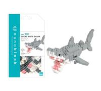 nanoblock Bandai Big White Shark Mini Brick Figure Building Set Pixel Shark Animal Figure Building Kit NBC332