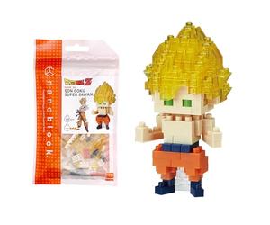 Bandai - Nanoblock - Son Goku Super Saiyan - Dragon Ball Z - Mini Brick Figure - Building Set - Super Saiyan Goku Pixel Manga Figure Building Kit - NBDB007