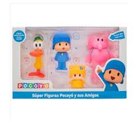 BANDAI - Pocoyo - Super Figures Pocoyo and His Friends, Pack of 4 Figures FA77750 Multicolor Explore the World with Pocoyo and His Friends: Adorable Toys, Adventure Companions.