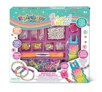 Bandai - Rainbow Loom Braid & Bead Set for Making Elastic Bracelets, Braids, Beads - Creative Hobby - Contains 2000 Elastic Bands Accessories - Toy for Ages 7+ - CD0183