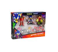 BANDAI Sonic Prime Action Figures 6 Pack Set 1 6 7.5cm Sonic The Hedgehog Articulated Figures Based On The Sonic Prime Netflix TV Show Sonic Toys Make Great Gaming Merchandise Adults & Kids (PM6070A)