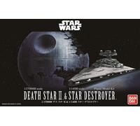 Revell 01207 Death Star II & Imperial Star Destroyer Bandai (Click System) Unbuilt, Pre-coloured, Click-Together (Non-Glue), Plastic Model Kit, Unlackiert