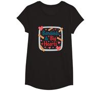 Bandaids & Big Hearts: Caring Nurse Appreciation Gift T-Shirt, Girls, Black, Medium