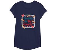 Bandaids & Big Hearts: Caring Nurse Appreciation Gift T-Shirt, Girls, Navy, Medium