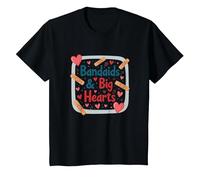 Bandaids & Big Hearts: Caring Nurse Appreciation Gift T-Shirt, Kids, Black, 4 Years