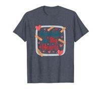 Bandaids & Big Hearts: Caring Nurse Appreciation Gift T-Shirt, Men, Heather Blue, 4XL