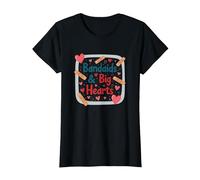 Bandaids & Big Hearts: Caring Nurse Appreciation Gift T-Shirt, Women, Black, XS