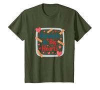 Bandaids & Big Hearts Caring Nurse Gift T-Shirt, Youth, Olive Green, 4T