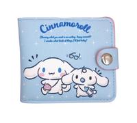 Bandal & Neoul SanrioCharacters' Officially Licensed Bifold Wallet with Coin Pouch (Buttoned) - Choose from 5 Designs, CinnamorollBlue, Kawaii