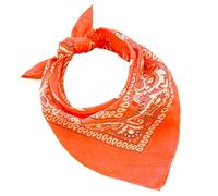 Bandana 100% Cotton 3/5/10 Set for Women Men Children Unisex Plain and/or Paisley Pattern Code A644, orange, Satz 1 Stück