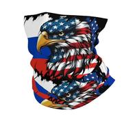 Bandana America And Russia Russians Eagle Flag Facial Shield Comfortable Headband Breathable Neck Gaiter For Camping Traveling Running 25X50Cm