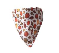 Bandana Cat Collars and Bell | Safe Quick Release Breakaway Buckle | ZACAL Cat Collars (White Pumpkin Bandana)