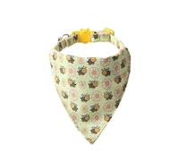 Bandana Cat Collars and Bell | Safe Quick Release Breakaway Buckle | Zacal Cat Collars (Yellow Bumble Bee Bandana)