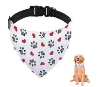 Bandana Dog Collar Paws Love Hearts For Large Dogs Medium Dogs Small Washable Adjustable Pet Scarf Reusable Dog Accessories Accessories Grooming Parties And Daily Wear
