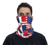 Bandana Dominican Republic Dominicans Republic And American Flag Usa Friendship Headwear Durable Neck Gaiter Absorbent Balaclava For Climbing Skiing Football