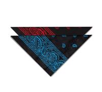 Bandana Head Scarf 100% Cotton 2 Pieces / 6 Pieces Women's Bandana Head Scarf Protective, Scarf Paisley Pattern with Mixed Colours Red and Blue / Yellow and Green, Red + Blue, One Size