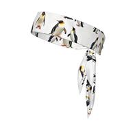 Bandana Headband for Men Women Sports Running Athletic Adjustable Non Slip Karate Headband (Cute Animal Penguins)