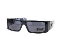 Bandana Inside Print Locs Cholo Gangster Rectangular Mad Dog Sunglasses Blue
