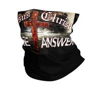 Bandana Jesus Christ Is The Answer Facial Shield Windproof Balaclava Non-Slip Face Scarf For Camping Fishing Running 25X50CM