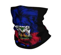 Bandana Lion Funny Haiti Flag Tube Scarf Windproof Magic Headband For Hunting, Motorcycling, Sports