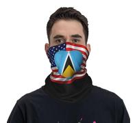 Bandana Saint Lucia American Flag Usa Friendship Love Headwear Multifunctional Neck Gaiter Anitdust Tube Scarf For Climbing Workout Running