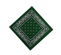 Bandana Scarf 20Pcs Colourful Paisley Bandanas Multifunction Head Scarves Unisex Neck Scarves Large Handkerchiefs Assorted Colour Square Bandanas for Men and Women/Ladies(55 x 55cm) (Dark Green)
