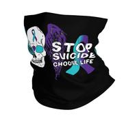 Bandana Stop Suicide Choose Life-Prevention Suicide Awareness1 Neck Gaiter Uv Protection Balaclava Windproof Facial Shield For Running Camping Fishing 25X50CM