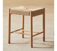 Orsina Comfortable Contemporary Natural Wood Stool, Handwoven Bedroom Stool, Easy To Maintain Lounge Stool