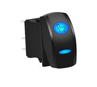 BANDC Blue Led Toilet Rocker Switch 12V 20A 5Pin SPST ON Off Waterproof Toggle Switch for Caravan Marine Boats Yatch